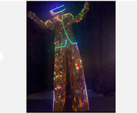 2024 Halloween miroir Costume échasses marcheur led Robot costume Costume pour DJ fête Performance spectacle danse fête carnaval fête