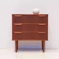 Commode haute et étroite en teck, style rétro, à 3 tiroirs, de luxe, pour chambre et salle à manger, meuble de rangement et d'appoint de chevet