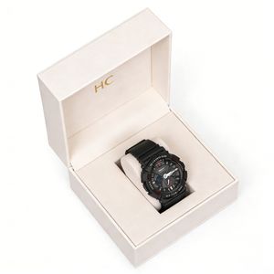 Boîte à montre automatique de luxe, coffret cadeau personnalisé pour bijoux, boîte rigide en cuir PU, coussin en velours pour montre, estampage à chaud, logo personnalisé, vente en gros - Product Image 6