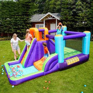 Castello di salto per <span class=keywords><strong>bambini</strong></span> all'aperto scivolo gonfiabile con piscina a sfera commerciale gonfiabile per <span class=keywords><strong>feste</strong></span> con soffiatore - Product Image 1