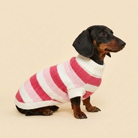 Vêtements d'hiver pour animaux de compagnie, col roulé rayé tricoté traditionnel, confortables et personnalisés, de haute qualité, luxe, 100% acrylique, directement de l'usine