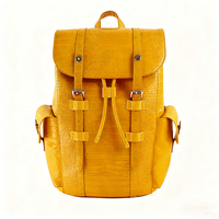 Sac à Dos Unisexe en Cuir PU Souple avec Détail en Relief Étanche Grande Capacité pour Travail Voyage Usage Quotidien