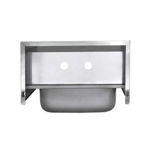 Évier mural simple en acier inoxydable pour salle à manger, design moderne et surface brossée - Product Image 4