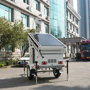 Tour de surveillance mobile avec caméra CCTV, panneau solaire monocristallin, contrôleur MPPT Starlink IA, mât de 7 m, batterie haute capacité - Product Image 3