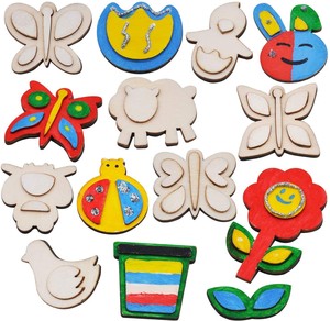 Kit de Pintura Magnética de Madera DIY, Suministros de Arte y Manualidades de Madera para Fiestas, Juguete Educativo de Artes y Manualidades de Madera - Product Image 6