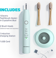 Brosse à dents électrique sonique rechargeable, étanche, manche en bambou, soins bucco-dentaires pour adultes, 5 modes, charge USB, brosse à dents blanchissante, OEM