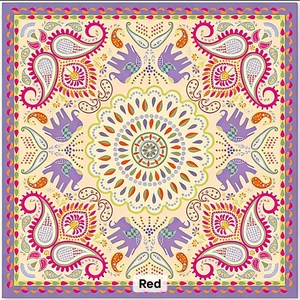 Tapete de Mahjong Cuadrado con Base Blanca y Estampado Floral de Corazón Magenta, Corona, Mariposa y Trébol, Antideslizante, para Mesa de Juego - Product Image 3