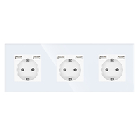 Prise murale USB Type-C Prises UE Double prise verre France Triple prise de courant murale