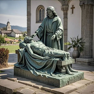 Famosa Estatua de Latón Católica Cristiana de Jesús a Tamaño Real, Escultura de Bronce de la Sagrada Sagencia - Product Image 1