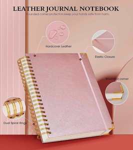 Spiral Notebook Journal Wholesale Hardcover Leather Lined Thread Sewn Customizable <b>Gift</b> Journals for Women Men A4/A5 Size - Product Image 2