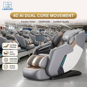 Silla de Masaje Corporal Completo LEERCON, Precio de Distribuidor Exclusivo, con Sistema SL-Track de Última Generación, Decoración en Dorado Champán - Product Image 1