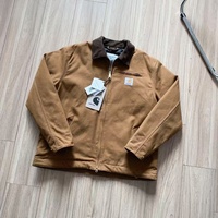Veste de travail classique japonaise J01 en toile kaki avec fermeture éclair, 100 % coton, printemps-automne, style vintage, col à revers, coupe-vent et anti-froid