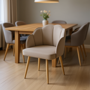 Sedia da Pranzo Moderna Homeera in Velluto con Gambe in Legno, Design Mid-Century, Arredamento per la Casa - Product Image 2