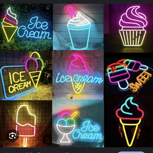 Custom gelateria Business logo Led illuminazione segno decorazione da parete Led insegna al Neon per la pubblicità del negozio - Product Image 1