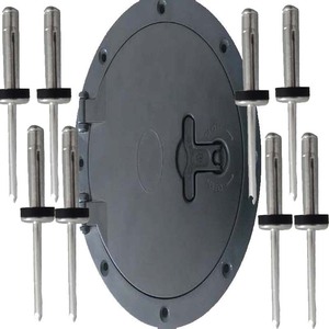 Couvercle d'ouverture noir de 6 pouces avec rivets pour canoë et kayak, accessoire de kayak, pour loisirs de plein air, matériau PP durable - Product Image 5