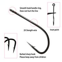 Hameçons de pêche Stinger 2X renforcés en gros pour la pêche à la mouche, la montage de mouches streamer, la pêche au brochet, au bar, à la truite en eau douce et en eau salée