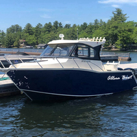 Bateau de pêche sportif à grande vitesse en alliage d'aluminium de 7,5 m (25 pieds) avec cabine pour la pêche