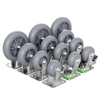 Roulettes pivotantes de 38 mm de haute qualité en TPR, roulettes industrielles à roulement à billes, roues de chariot sans entretien, vente en gros