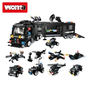 WOMA игрушки SWAT команда 8 в 1 автомобиль до 25 моделей простой лодка образовательные маленькие строительные блоки игрушки Набор Сделай Сам Кирпичи
