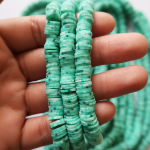 CLART TOOLS Cuentas de Arcilla Polimérica Verde de Alta Demanda, 6mm, 55-60 piezas/hilo, Excelente Calidad, Exportador de India para Gargantillas - Product Image 1