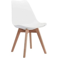 Chaises de salle à manger modernes et luxueuses en plastique PP avec pieds en bois, vert, bleu, gris, durables et imperméables pour les salles à manger à domicile