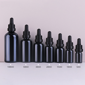Frasco cuentagotas de vidrio de aceite esencial negro puro, envase cosmético a prueba de rayos <span class=keywords><strong>ultravioleta</strong></span>, botella vacía para <span class=keywords><strong>perfume</strong></span> coreano para el cuidado de la piel del cabello - Product Image 4