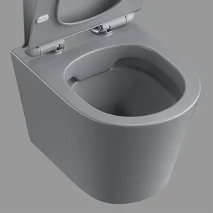 CaCa Ceramic Wall Mount Wc Luxury Rimless Toilet Matte Grey P-trap Wall Hung Mounted Toilets Bowl