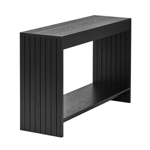 <span class=keywords><strong>Consola</strong></span> de entrada de roble directa de fábrica, mesa de pasillo de madera con elegante Marco de panel estriado para sala de estar - Product Image 4