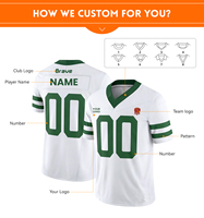 Maillot de football américain personnalisé sur mesure, design d'usine d'origine, maillot d'entraînement athlétique pour équipe de club, maillot de rugby anti-transpiration