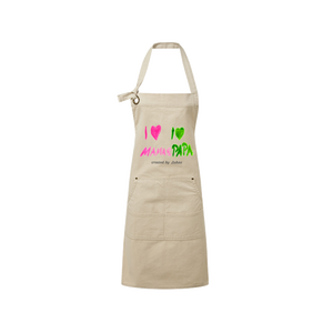 Cotton Apron For Adults With I Love Mama Papa Print Kitchen Cooking Wear - Product Image 3