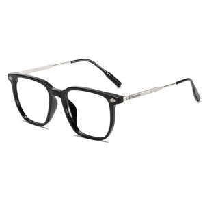 Monturas de Gafas Ópticas de Metal Modernas y Elegantes, Monturas de Gafas Cuadradas de Metal Retro para Hombre con Protección Anti Luz Azul - Product Image 1