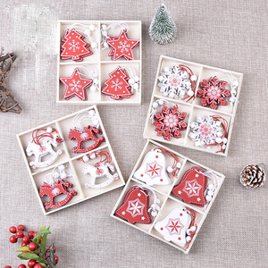 ESTICK Décorations de Noël modernes en bois, artisanales et écologiques, arbre de Noël, renne, flocon de neige, Père Noël, ange - Product Image 5