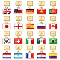 Pendentif élément drapeau tendance en acier inoxydable, accessoires de module de jonction pour bracelet à breloques italien DIY, fabriqué au Guangdong, vente en gros
