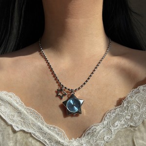 Collar con Colgante de Estrella Estilo Coreano para Mujer, Esfera Azul, Cadena para Clavícula, Accesorio de Moda - Product Image 1