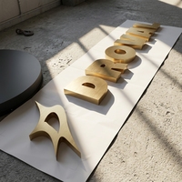 Lettres en acier inoxydable pour placage architectural, logo 3D pour hall d'entreprise, centre d'exposition, galerie, bibliothèque publique