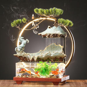 Style chinois Money Flow LEDOrnaments Creative Circulation <span class=keywords><strong>Eau</strong></span> Fish Tank Maison Salon Bureau Bureau Ouverture Cadeaux - Product Image 1