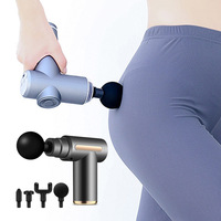 Pistola de Masaje Eléctrica Portátil Mini de Mano, Recargable Tipo-C, con 4 Cabezales para Recuperación Muscular Profunda y Fascial, Venta al Por Mayor