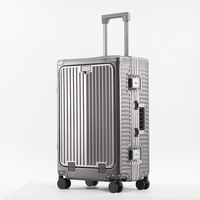 Valise de cabine rigide légère et portable en alliage d'aluminium de qualité supérieure, 20 pouces, avec serrure TSA et roues silencieuses