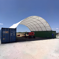 Abri dôme robuste pour conteneurs, structure en acier galvanisé, bâche en PVC anti-déchirure pour usage industriel et agricole