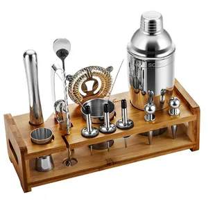 Nhà máy chuyên nghiệp công cụ thanh thép không gỉ Cocktail Shaker Set