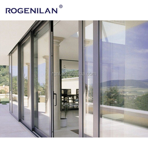 Rogenilan ระเบียงพายุเฮอริเคนประตูทางเข้าคู่ประตูบานเลื่อนอลูมิเนียมยกและประตูระเบียงกระจกสไลด์กลางแจ้ง - Product Image 3