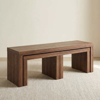 Table basse moderne en bois à succès avec pieds séparés, tables et chaises empilables - Conception pliable pour salon et hôtels