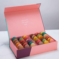 Emballage personnalisé de luxe pour biscuits, macarons, cadeaux alimentaires, emballage en papier pour biscuits sucrés, boîte en papier pour macarons