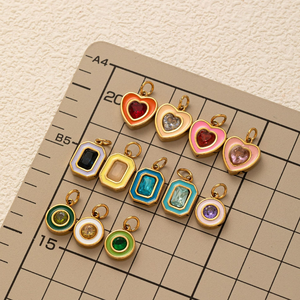 จี้ห้อยประดับอัญมณีประจำเดือนเกิดเคลือบเงา |   จี้สแตนเลสสตีลชุบทอง 18K PVD สำหรับทำเครื่องประดับ |   กันน้ำและป้องกันการแพ้ - Product Image 4
