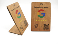 Table de support d'examen google NFC en bois personnalisée Ntag213 affichage de la carte de code QR pour Google Review Restaurant Menu carte de médias sociaux