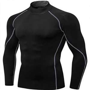 Men's Slim Fit Compression Long Sleeve Performance Shirt Premium Quick Dry Breathable Spandex/Polyester Base <b>Layer</b> <b>Top</b> Athletic - Product Image 1