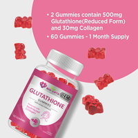 Gommes au glutathion pour l'éclat de la peau, soutien immunitaire, faible teneur en sucre, bonbons sucrés et acidulés, extraits naturels de plantes, pour une peau éclatante sans effort