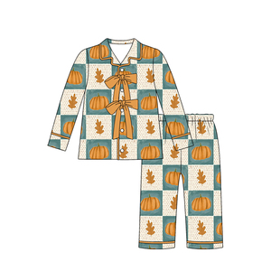 Preorder <strong>Baby</strong> Girls Fall Pumpkin <strong>Halloween</strong> Children Long Sleeve Bows Tee Shirts Pants Pajamas Lounge <strong>Outfits</strong> Clothes Sets - Product Image 4