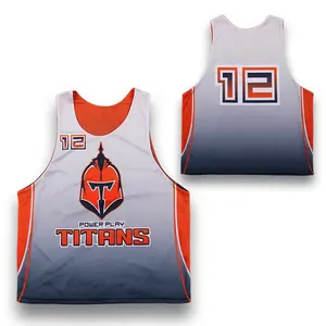 Atacado personalizado esporte escola reversível jersey homens lacrosse uniforme conjunto