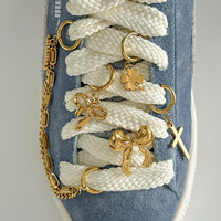 Breloques de mode pour chaussures, en acier inoxydable, émail, coquillage, zircon, bijoux plaqués or 18 carats pour baskets